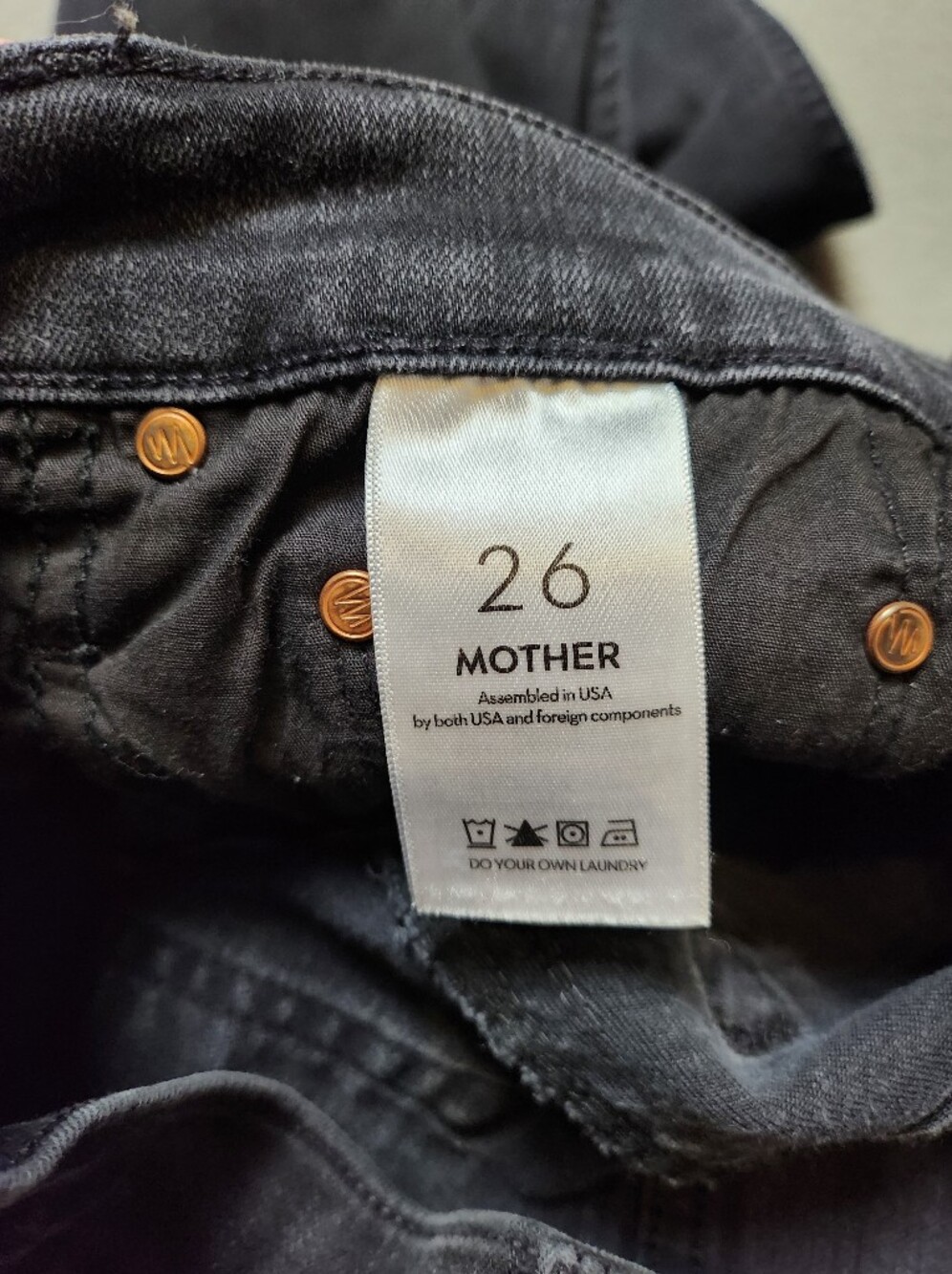MOTHER High Waisted Rider Ankle Jeans Size 26 Not Guilty Black Gray - Picture 5 of 12